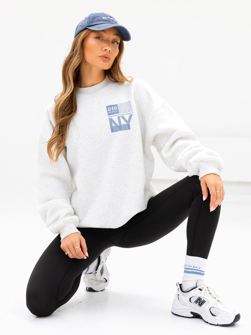 Brooklyn 610 Oversized Jumper - Marl White