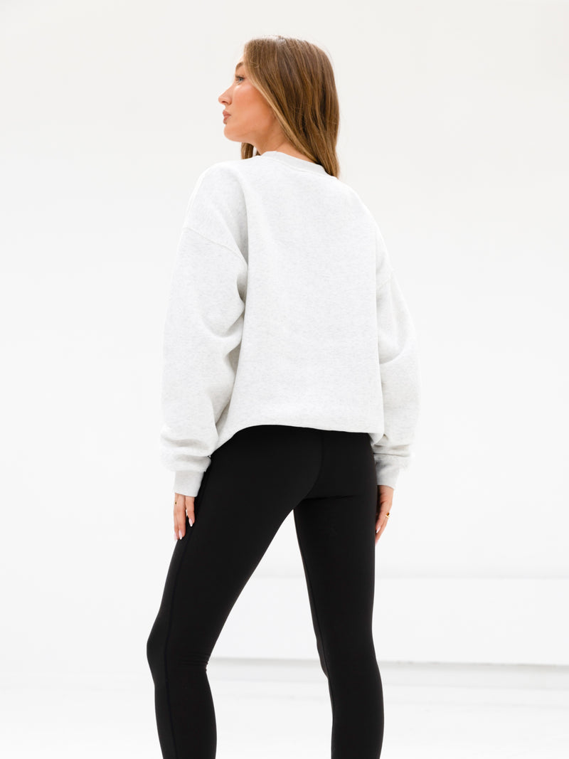 Brooklyn 610 Oversized Jumper - Marl White