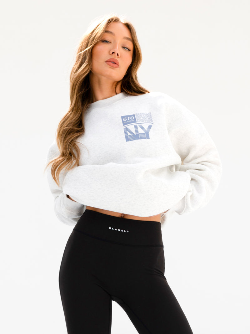 Brooklyn 610 Oversized Jumper - Marl White