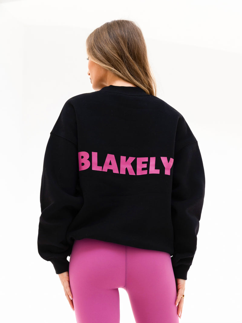 Amelie Oversized Jumper - Black & Pink