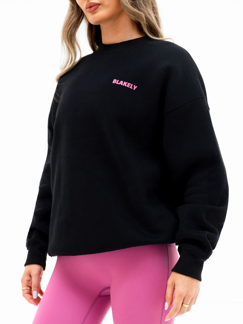 Amelie Oversized Jumper - Black & Pink