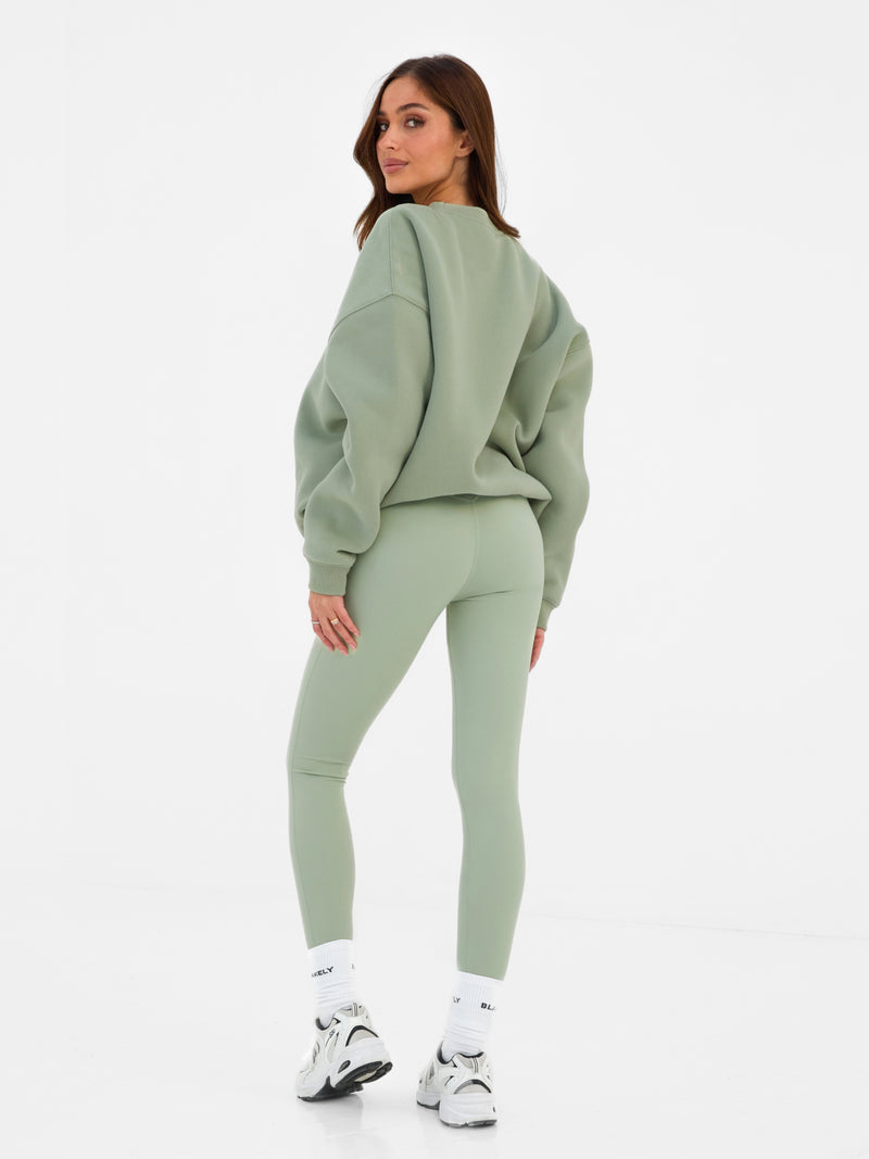 Varsity Oversized Jumper - Light Green