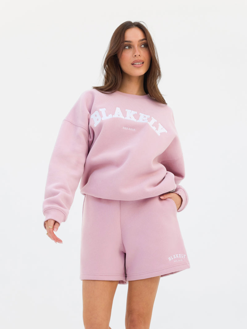 Varsity Oversized Jumper - Vintage Pink