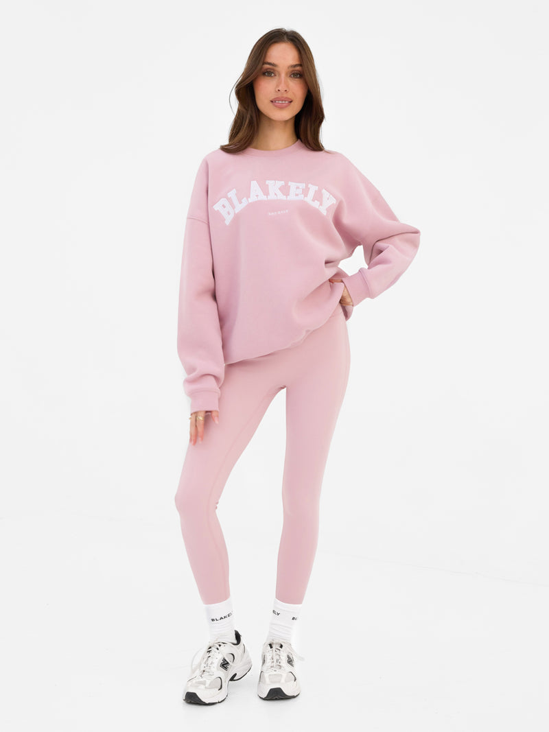 Varsity Oversized Jumper - Vintage Pink