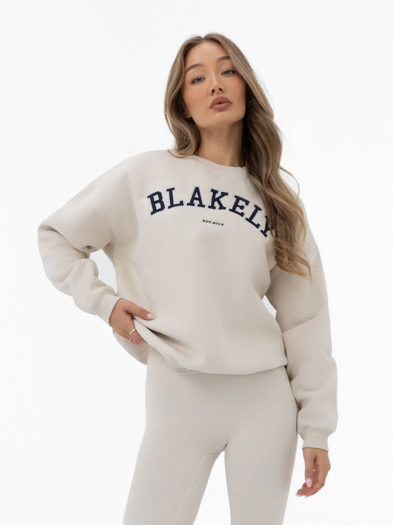 Varsity Oversized Jumper - Chalk