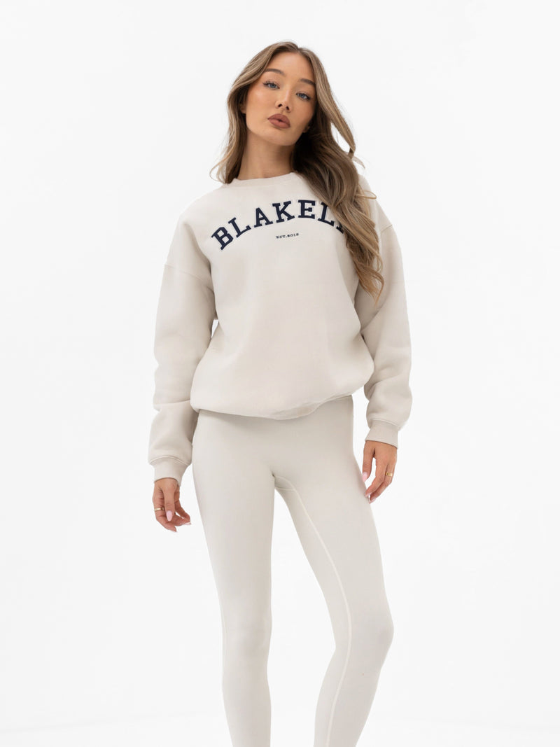 Varsity Oversized Jumper - Chalk