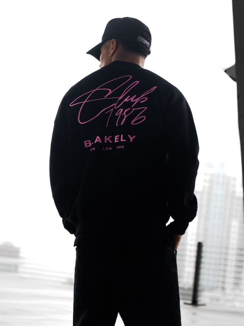 Club Relaxed Jumper - Black & Pink