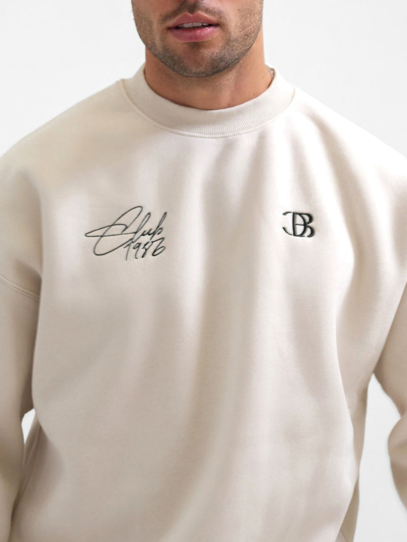 Club Relaxed Jumper - Bone