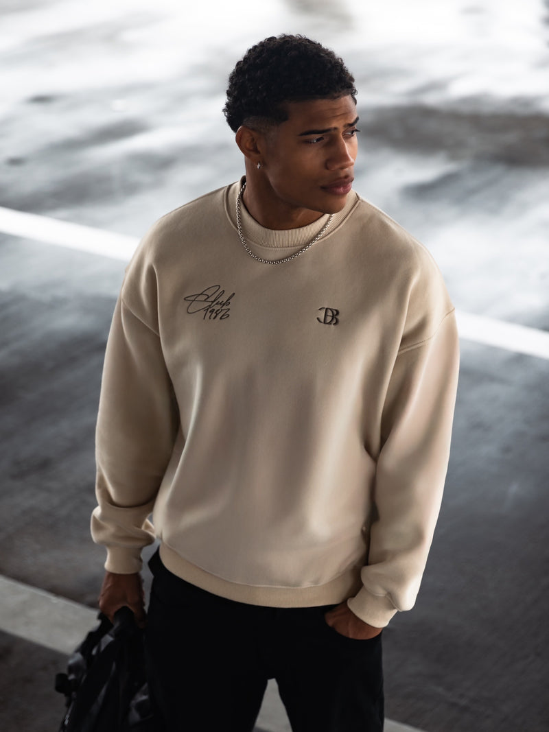 Club Relaxed Jumper - Bone