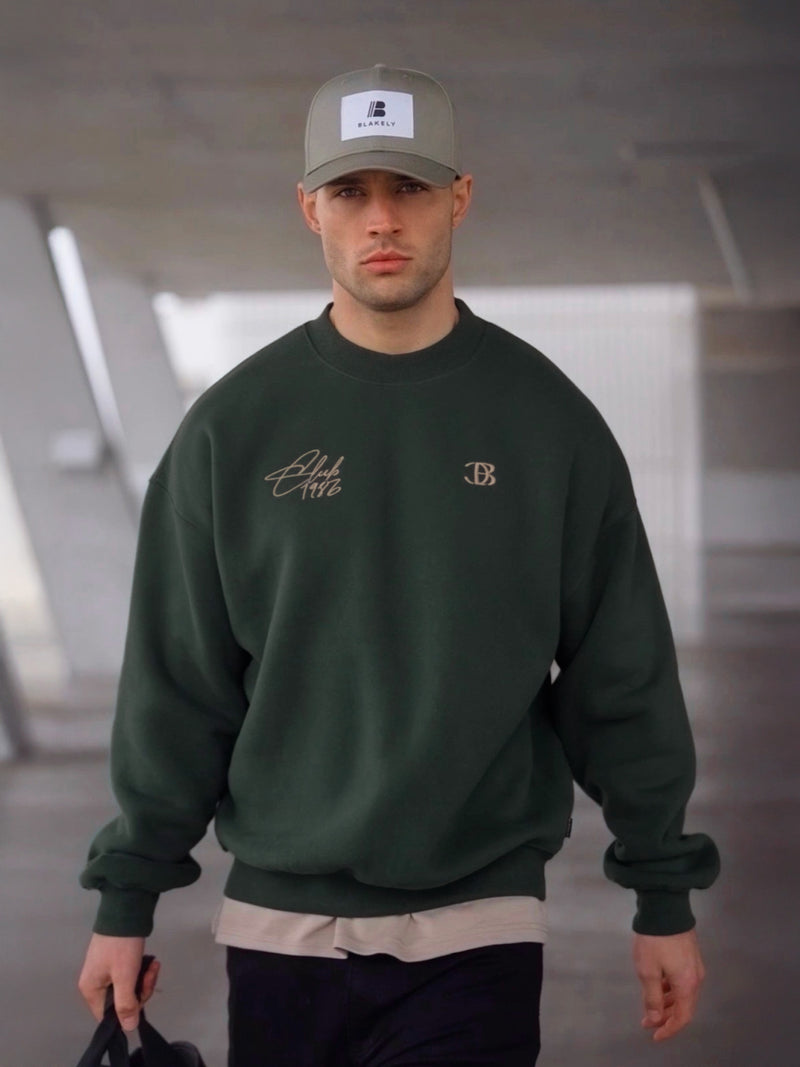 Club Relaxed Jumper - Forest Green