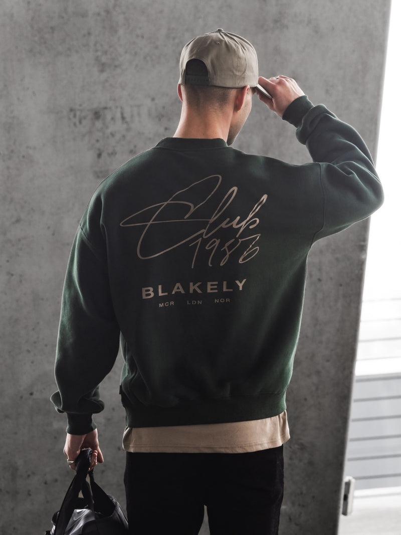 Club Relaxed Jumper - Forest Green