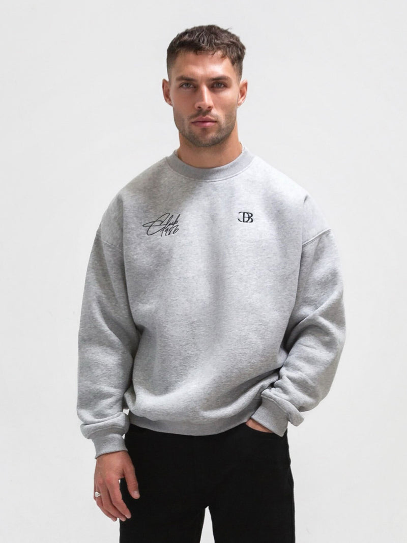 Club Relaxed Jumper - Marl Grey