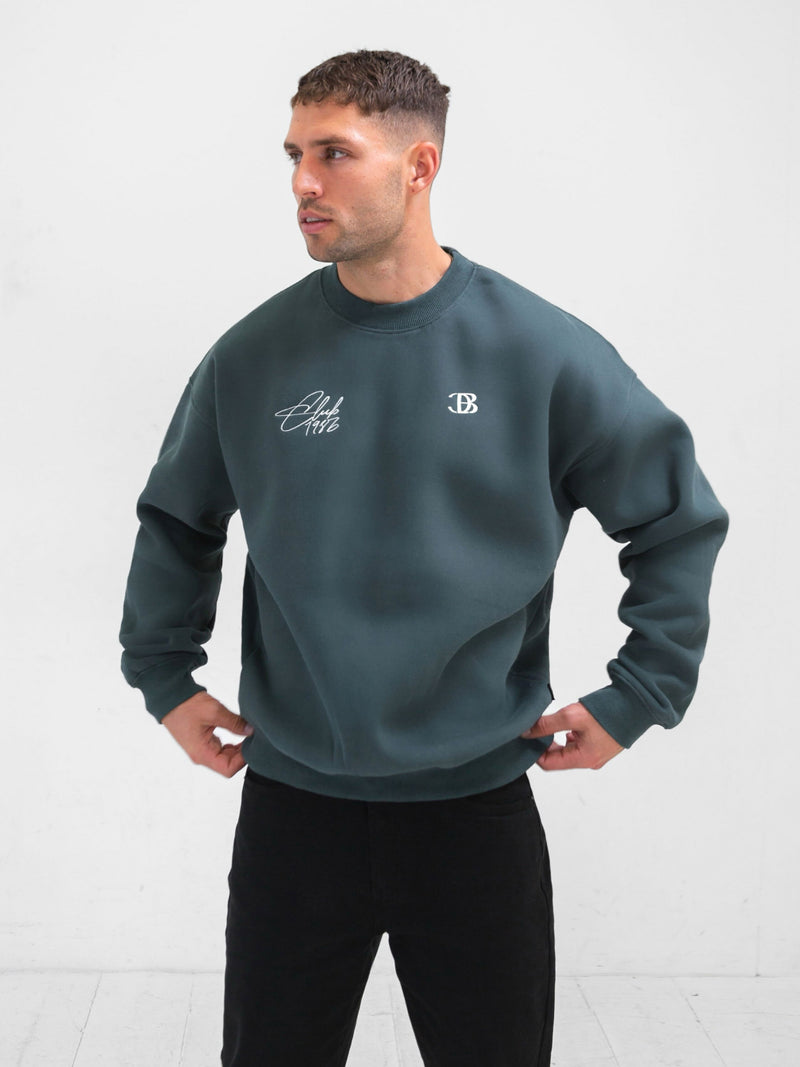 Club Relaxed Jumper - Teal Green