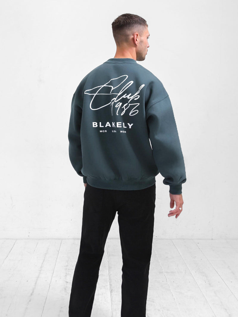 Club Relaxed Jumper - Teal Green