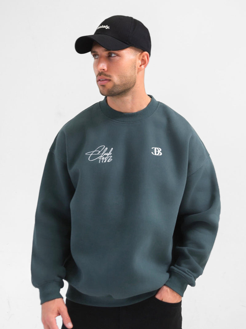 Club Relaxed Jumper - Teal Green