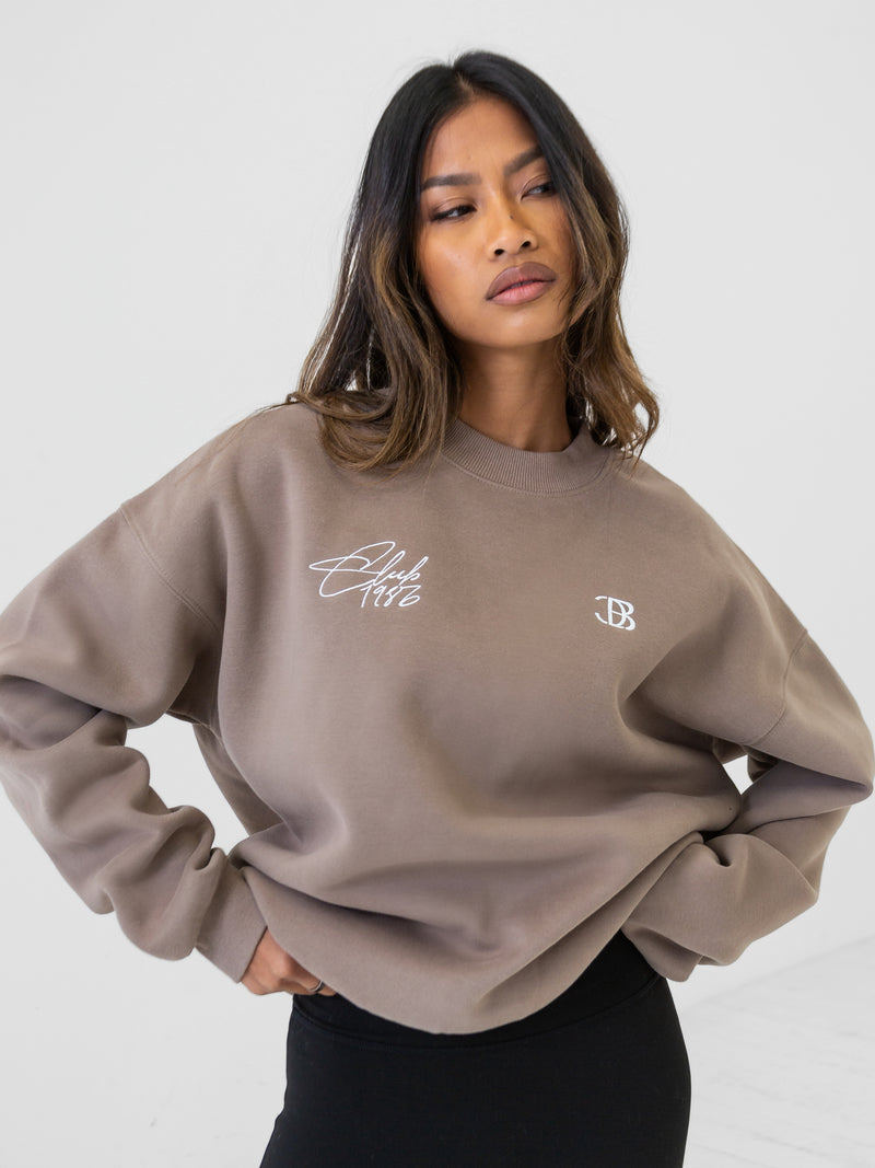 Club Oversized Jumper - Brown