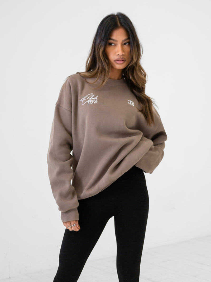 Club Oversized Jumper - Brown