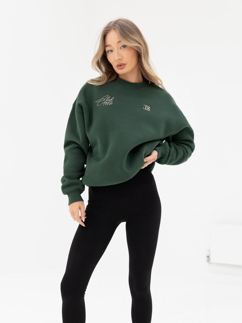 Club Oversized Jumper - Forest Green