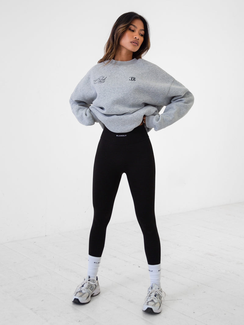 Club Oversized Jumper - Marl Grey