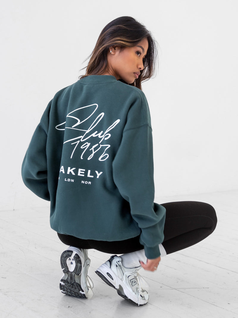 Club Oversized Jumper - Teal Green