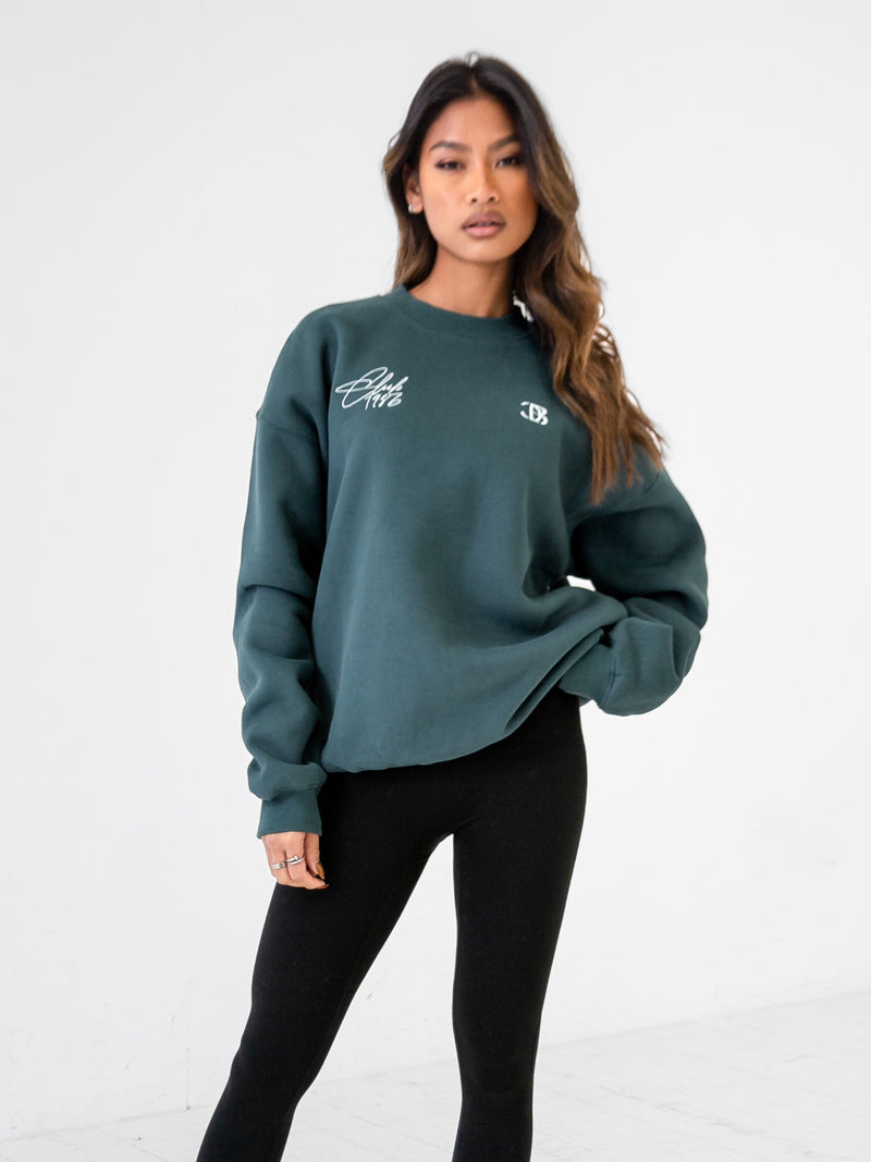 Club Oversized Jumper - Teal Green