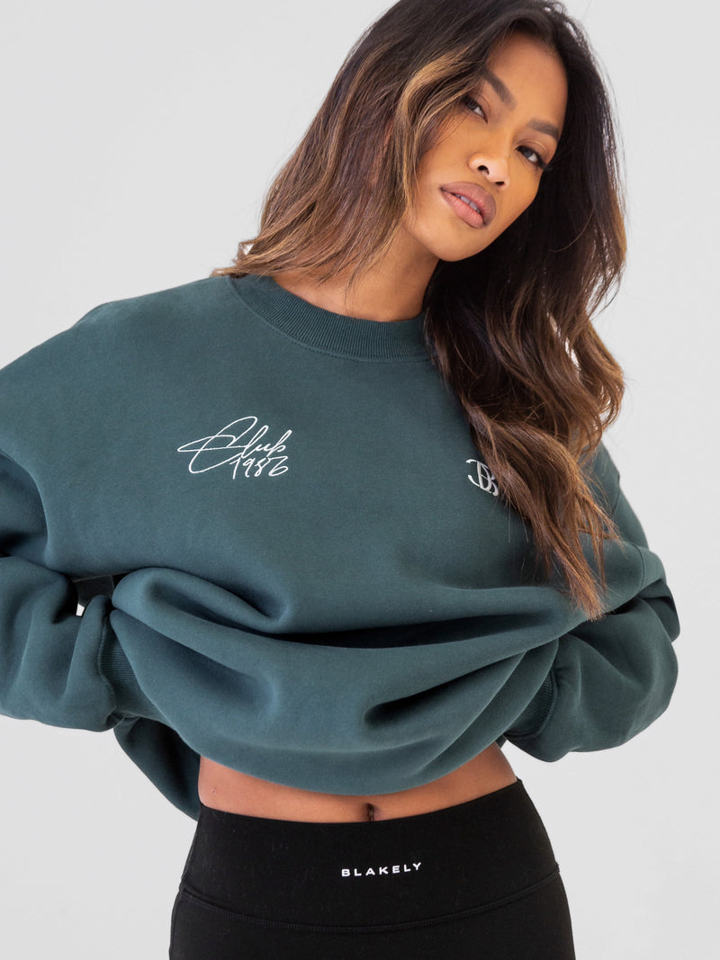 Club Oversized Jumper - Teal Green