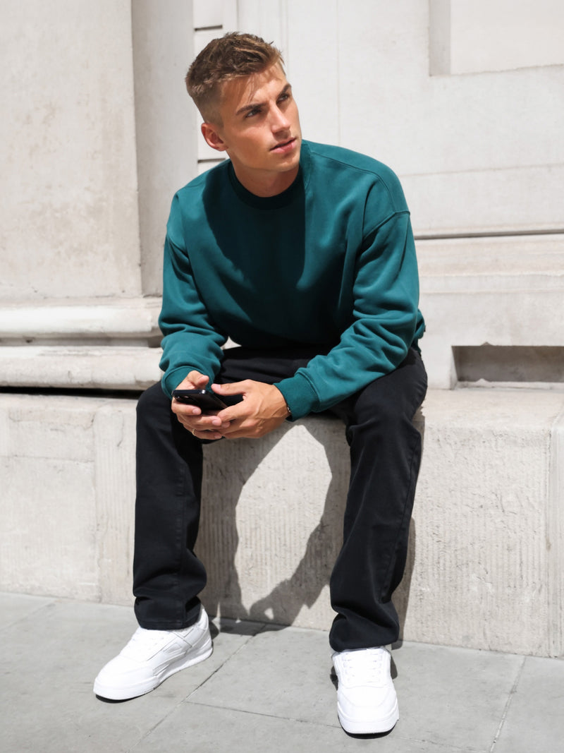 Enzo Relaxed Jumper - Deep Green