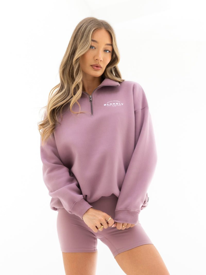 Active Studios 1/4 Zip Jumper - Dusty Pink
