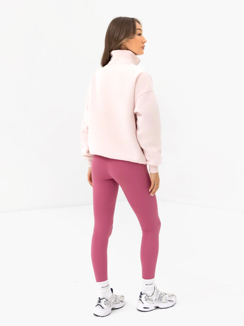 Outline Varsity 1/4 Zip Jumper - Ballet Pink