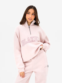 Outline Varsity 1/4 Zip Jumper - Ballet Pink