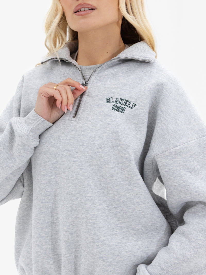 Alexis 1/4 Zip Jumper - Marl Grey