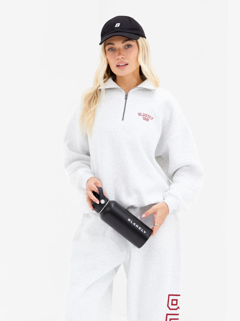 Alexis 1/4 Zip Jumper - Marl White