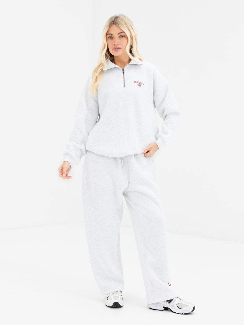 Alexis 1/4 Zip Jumper - Marl White