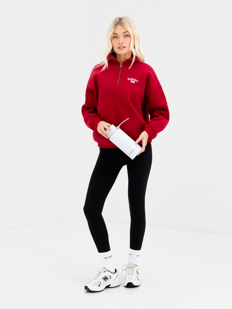 Alexis 1/4 Zip Jumper - Cherry Red
