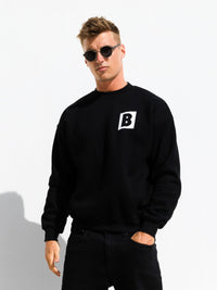 Offset Relaxed Jumper - Black
