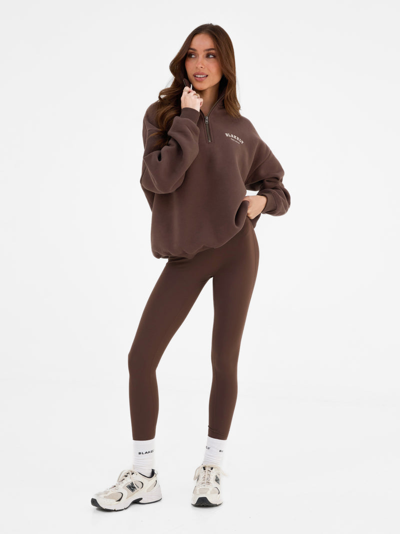 Heritage 1/4 Zip Jumper - Dark Chocolate