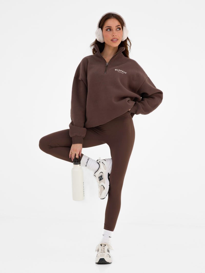 Heritage 1/4 Zip Jumper - Dark Chocolate