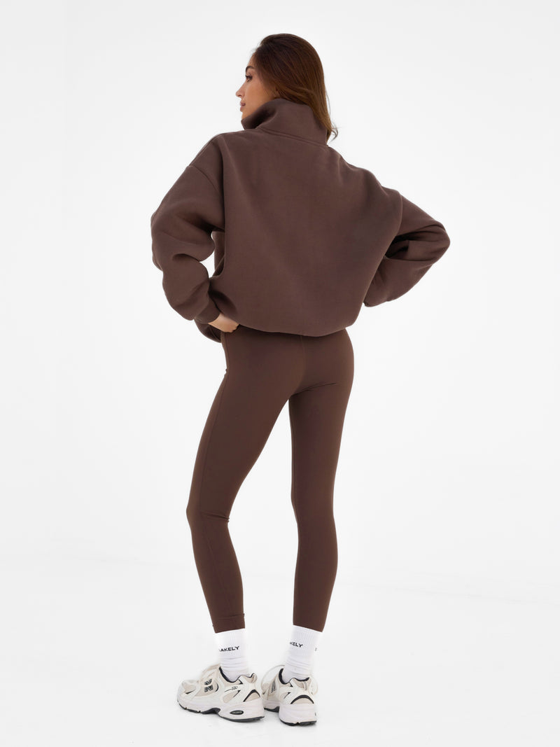 Heritage 1/4 Zip Jumper - Dark Chocolate
