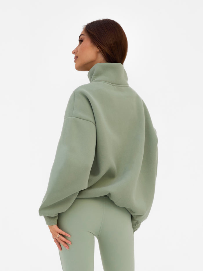 Heritage 1/4 Zip Jumper - Light Green