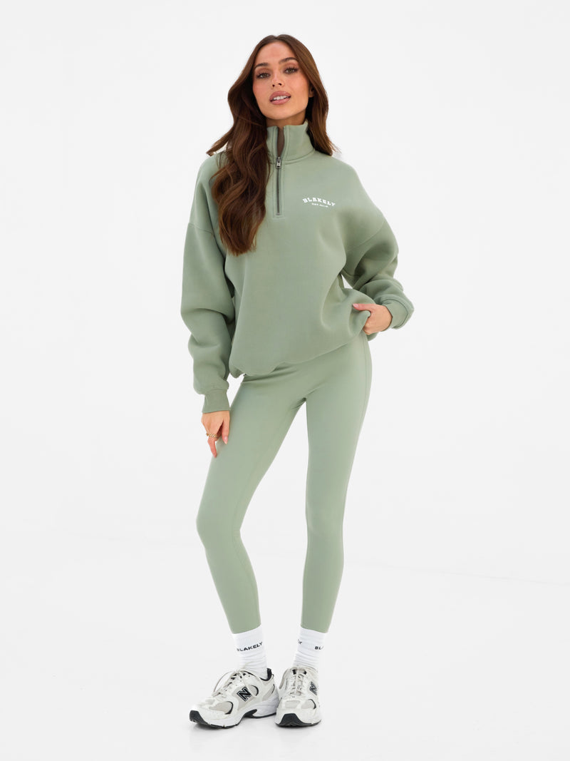Heritage 1/4 Zip Jumper - Light Green