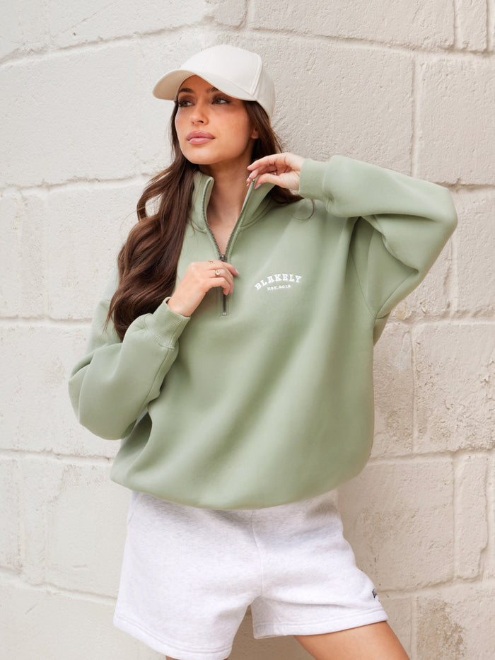 Heritage 1/4 Zip Jumper - Light Green