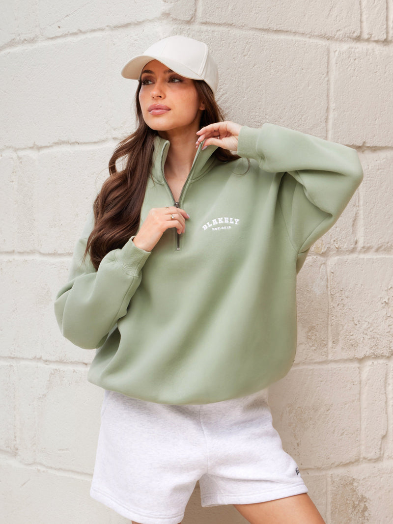 Heritage 1/4 Zip Jumper - Light Green