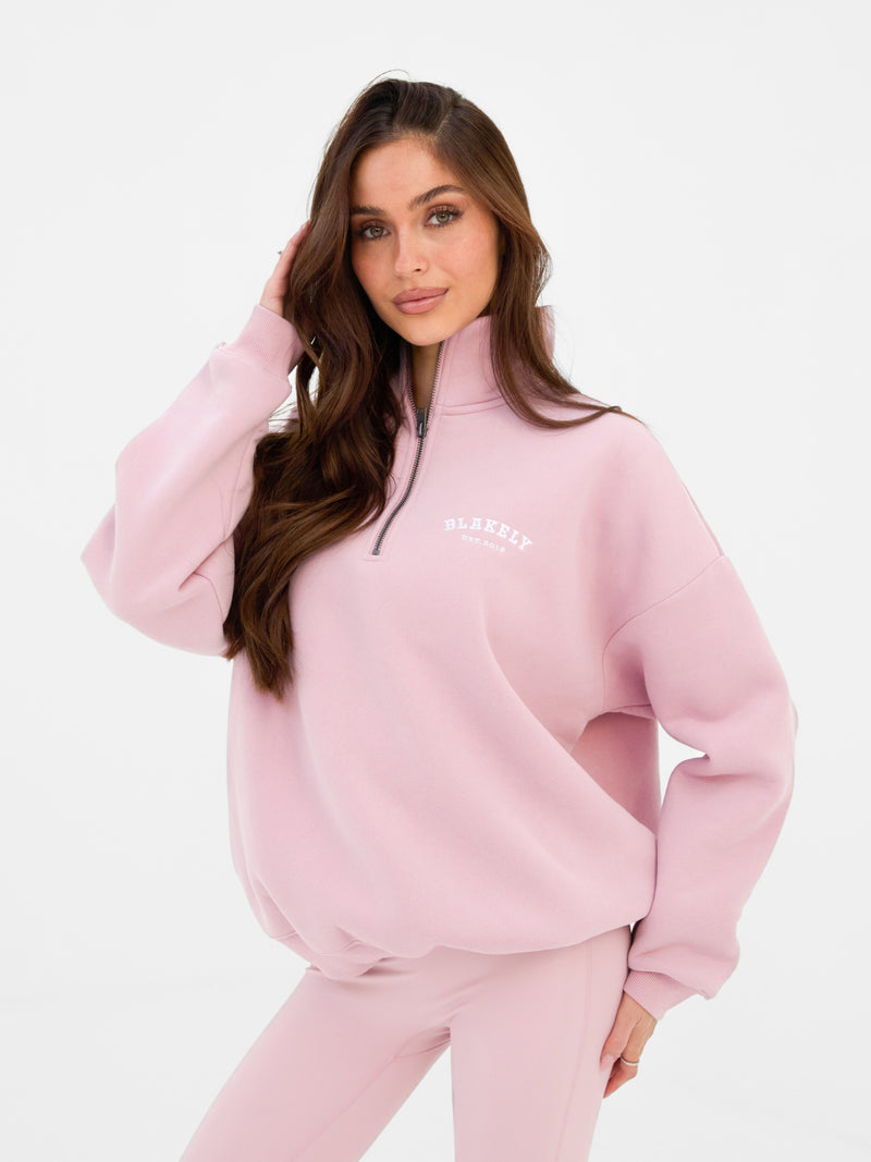 Heritage 1/4 Zip Jumper - Vintage Pink