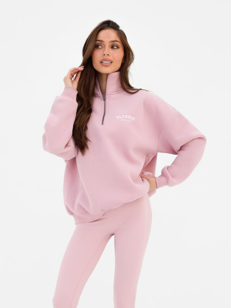 Heritage 1/4 Zip Jumper - Vintage Pink