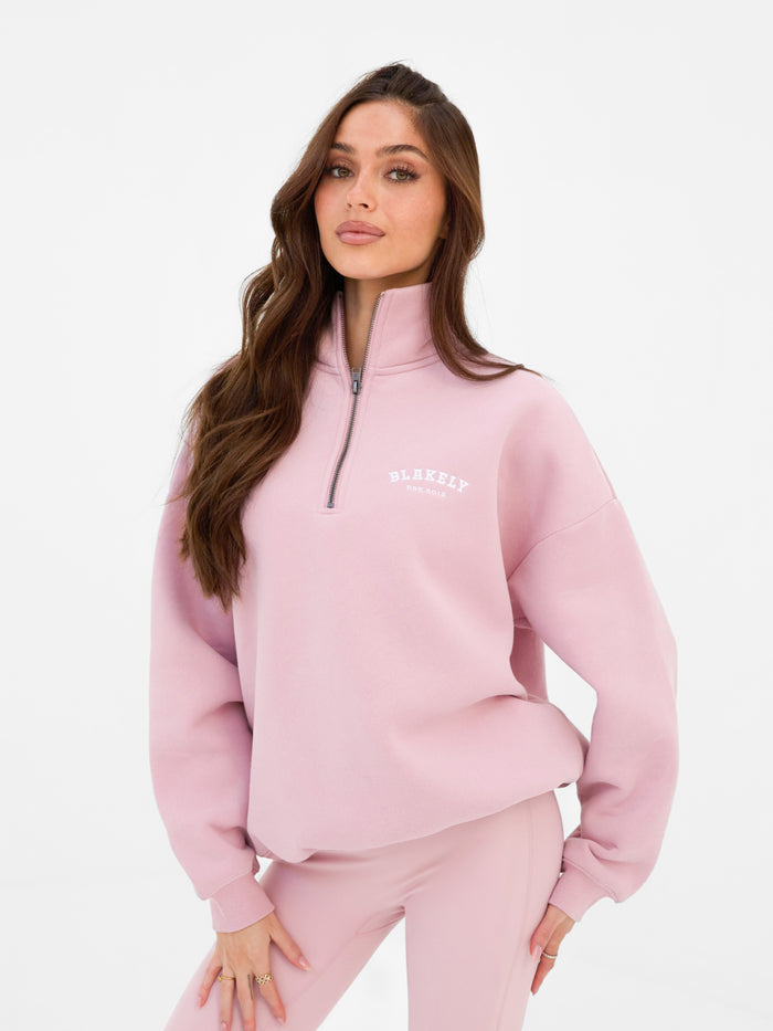 Heritage 1/4 Zip Jumper - Vintage Pink