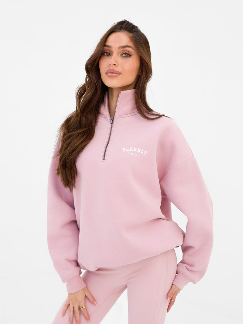 Heritage 1/4 Zip Jumper - Vintage Pink
