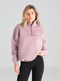 Heritage 1/4 Zip Jumper - Dusty Pink