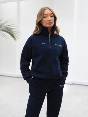 Life & Style 1/4 Zip Jumper - Navy Blue