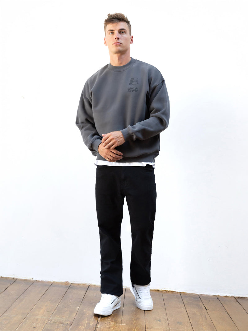 Apex City Relaxed Jumper - Charcoal