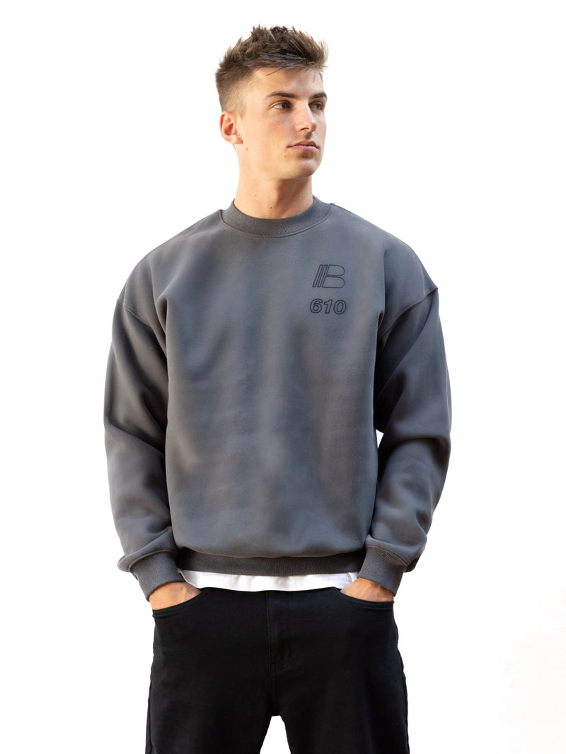 Apex City Relaxed Jumper - Charcoal